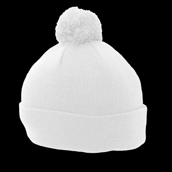 Knit Fold Over Pom-Pom Beanie Thumbnail