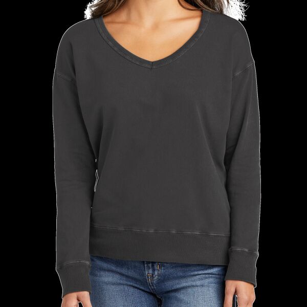 Women's Beach Wash ® Garment Dyed V Neck Sweatshirt Thumbnail