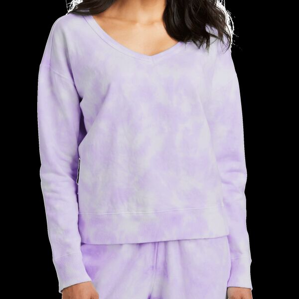 Women's Beach Wash ® Cloud Tie Dye V Neck Sweatshirt Thumbnail