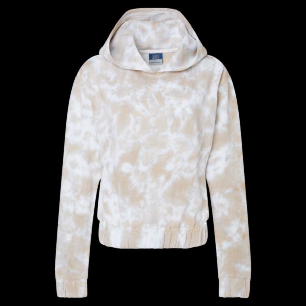 Women's Sueded Fleece Tie-Dyed Crop Hooded Sweatshirt Thumbnail