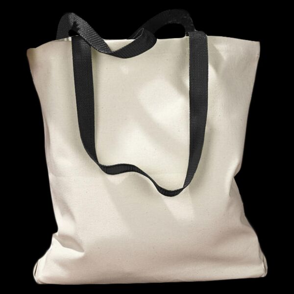 Canvas Tote with Contrast-Color Handles Thumbnail