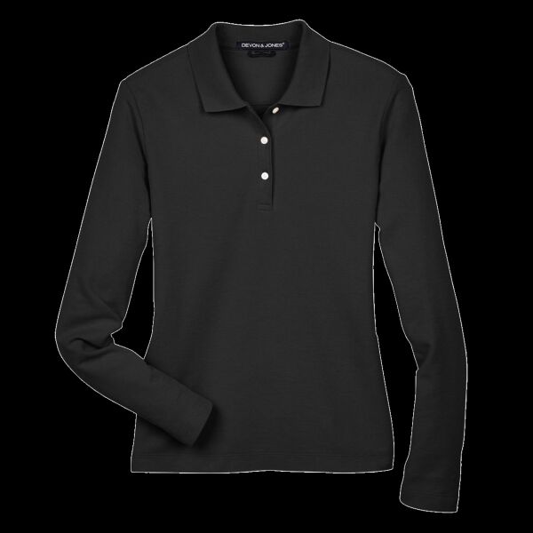 Women's Pima Piqué Long Sleeve Polo Thumbnail