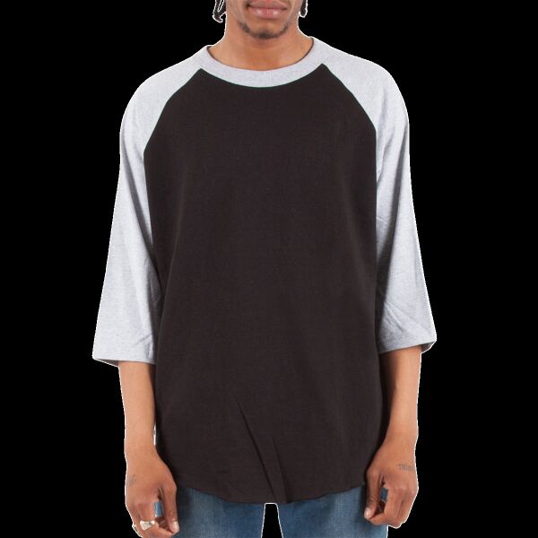 Unisex Raglan Three-Quarter Sleeve T-Shirt Thumbnail