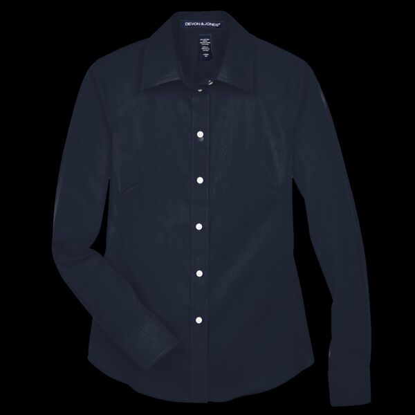 Women's Crown Collection® Solid Stretch Twill Woven Dress Shirt Thumbnail