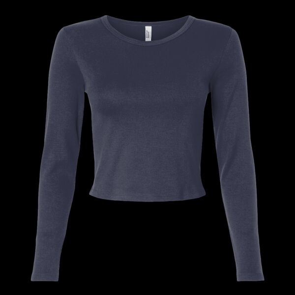 Women's Baby Rib Long Sleeve Cropped Tee Thumbnail