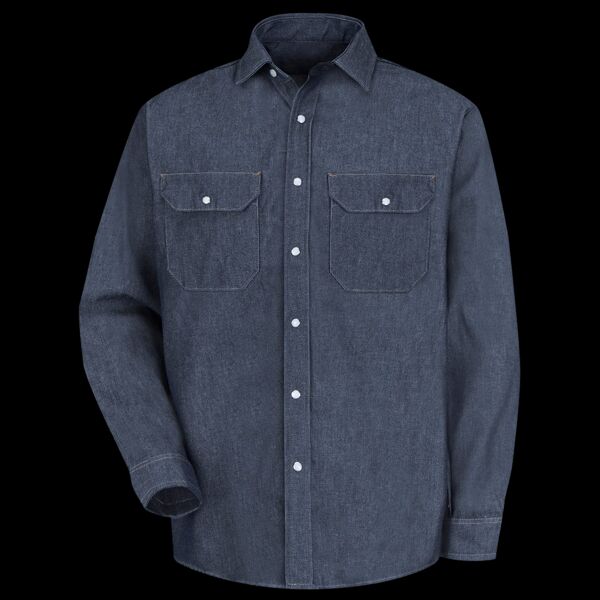 Men's Deluxe Denim Long Sleeve Shirt Thumbnail