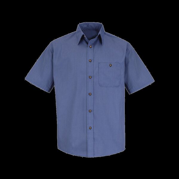 Men's Mini-Plaid Uniform Short Sleeve Shirt Thumbnail