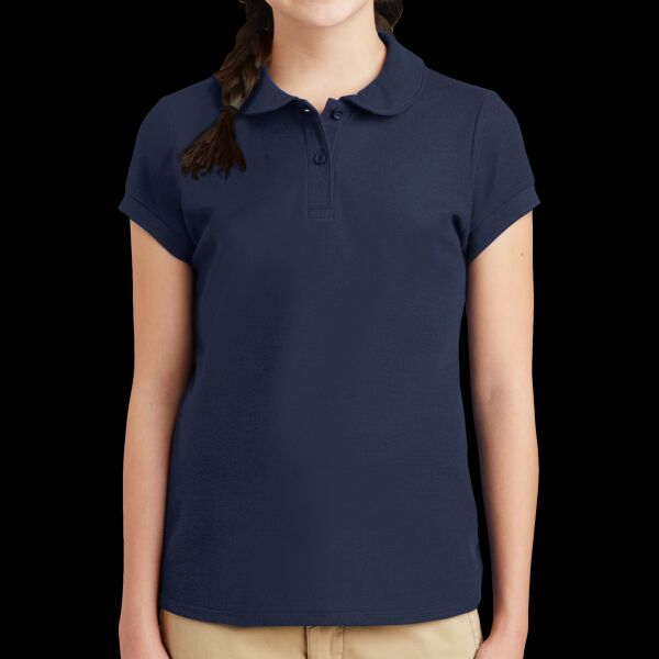 Girls Silk Touch Peter Pan Collar Polo Thumbnail
