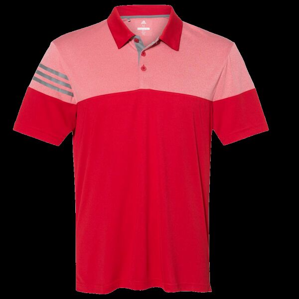 Men's Heathered 3-Stripes Colorblocked Polo Thumbnail