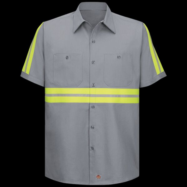 Men's Tall Enhanced Visibility Short Sleeve Cotton Work Shirt Thumbnail