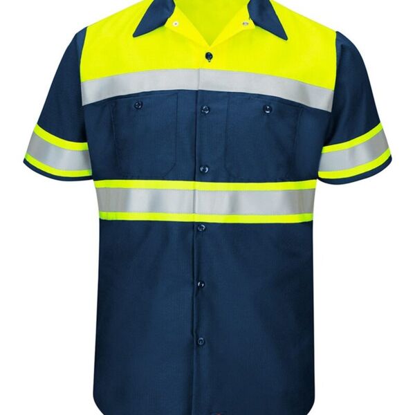 Hi-Visibility Colorblock Ripstop Short Sleeve Work Shirt - Tall Sizes Thumbnail