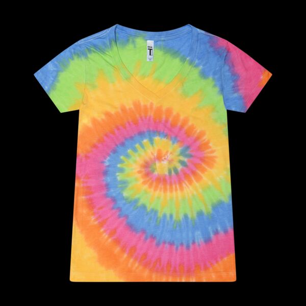 LADIES TIE DYE VNECK TEE Thumbnail