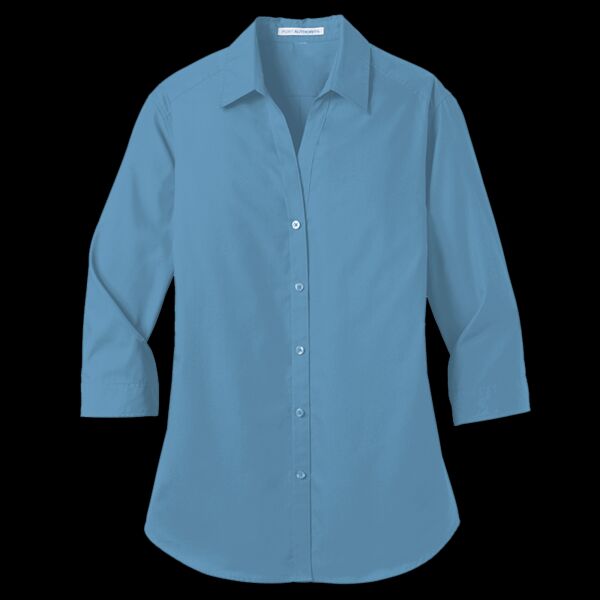 Ladies 3/4 Sleeve Carefree Poplin Shirt Thumbnail