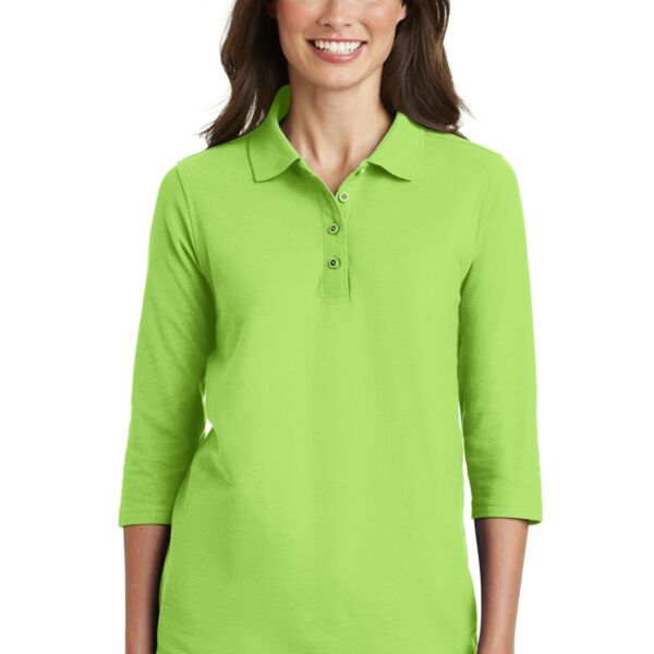 Ladies 3/4 Sleeve Polo Thumbnail