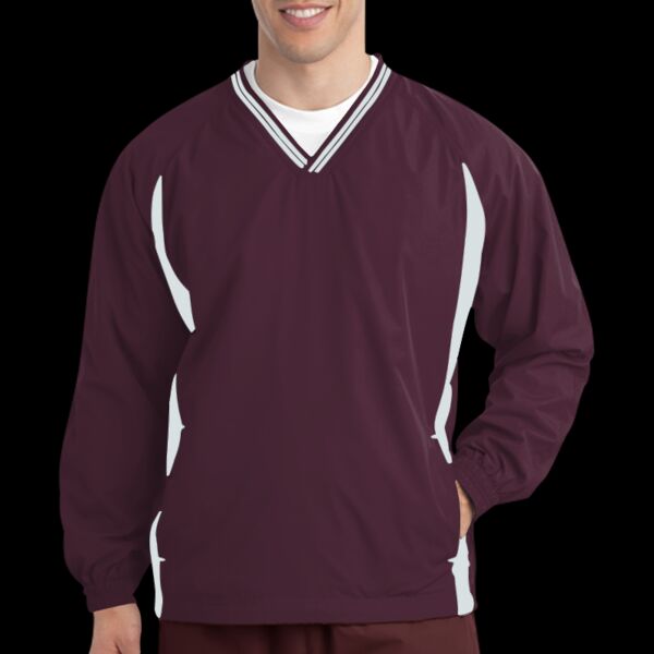 Tipped V-Neck Raglan Wind Shirt Thumbnail