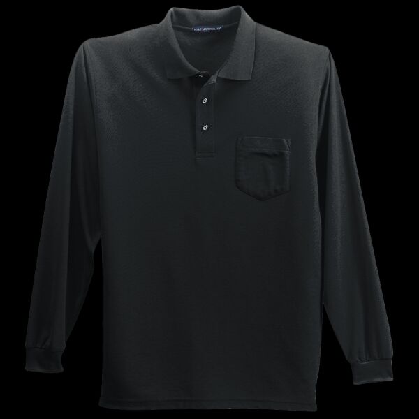 Long Sleeve Silk Touch™ Polo with Pocket Thumbnail